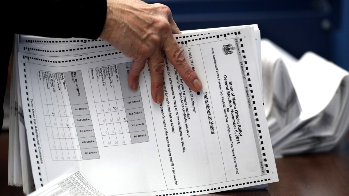 Two Maine primary races may come down to a ranked-choice runoff. Here's how the process works