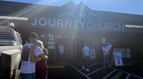 People meet at Journey Church in Bend, Ore., to be unified with students from Silver Rail Elementary School, Oct. 15, 2026, following reports of an active shooter.