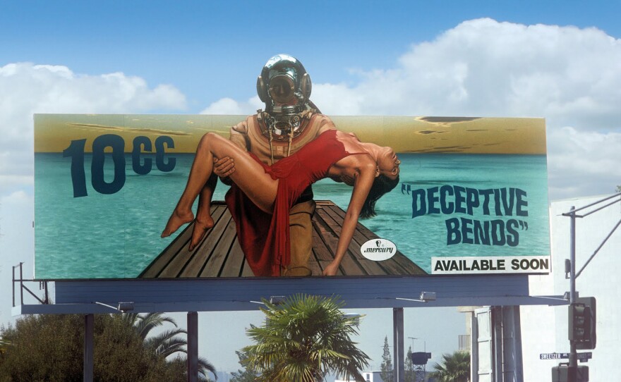 10cc's <em>Deceptive Bends,</em> 1977 (Mercury Records); art direction by Hipgnosis, art by Richard Manning, Aubrey Powell and Peter Christopherson.