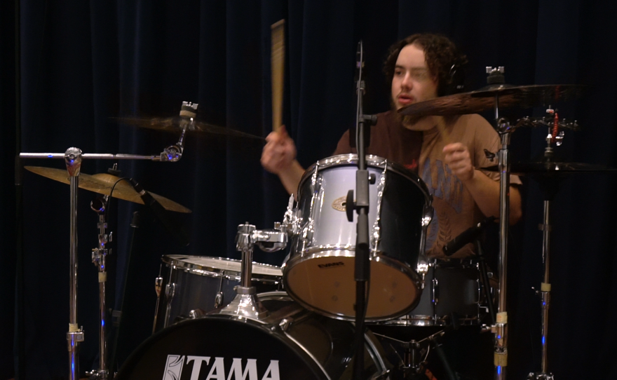 Super Brick performing live in WNIJ's Studio A