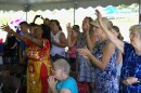 Members of the Victory Church congregation sing along with the live music.