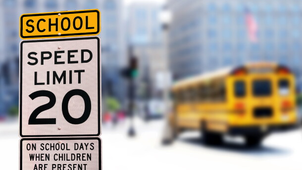 Speed Limit Sign in School Zones