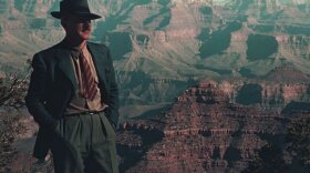 Charles W. Cushman gazes across the Grand Canyon in Arizona, November 1939