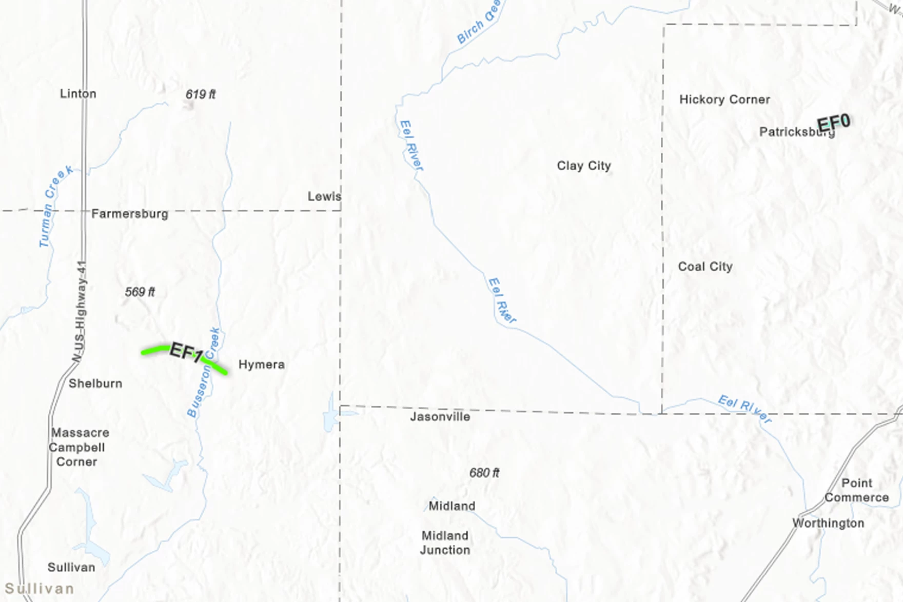 12 tornadoes reported in southern Indiana Sunday