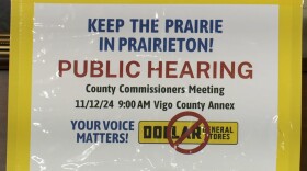 A sign made by the 'Keep the Prairie in Prairieton' group.