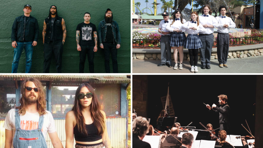 From left to right: Armed for Apocalypse, Ride the Cyclone, Greyloom & North State Symphony.