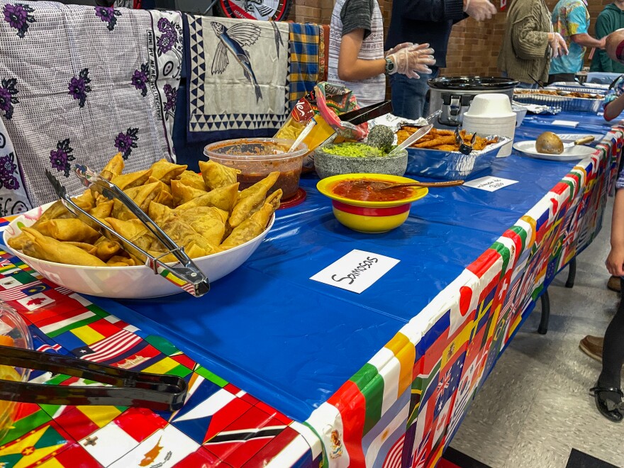 Food served at the event included samosas, rice and pasta, along with other cultural dishes and desserts.