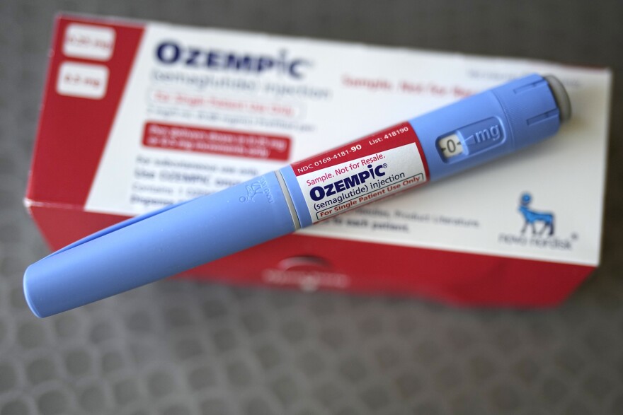 An FDA approved GLP-1 drug called Ozempic, in packaging