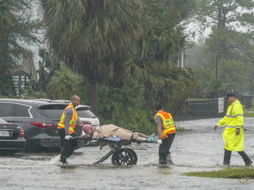 Residents had to be rescued from the Avante at Orlando nursing home in Orange County, Florida, as floodwaters from Hurricane Ian rose.