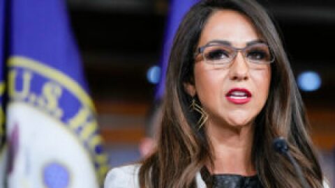 FILE - U.S. Rep. Lauren Boebert, R-Colo., a member of the House Freedom Caucus, speaks during a news conference on Capitol Hill, July 14, 2023, in Washington. Boebert was kicked out of a “Beetlejuice” show in Denver on Sunday, Sept. 10, according to security footage. 