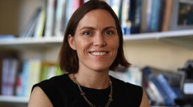 Professor Emily Oster poses for a portrait at her office at Brown University in Providence, Rhode Island.