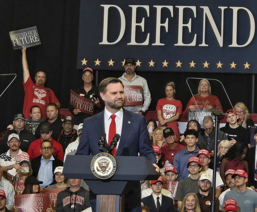 Vice President JD Vance at a political rally in Sharonville, Ohio on Oct. 21, 2026.