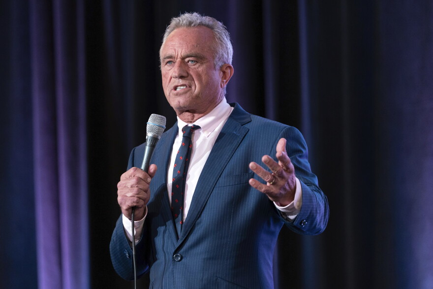 FILE - Independent presidential candidate Robert F. Kennedy Jr. speaks during the Libertarian National Convention at the Washington Hilton in Washington, May 24, 2024.