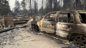 The remains of a home in North Spokane on Sunday, Aug. 2, 2026.