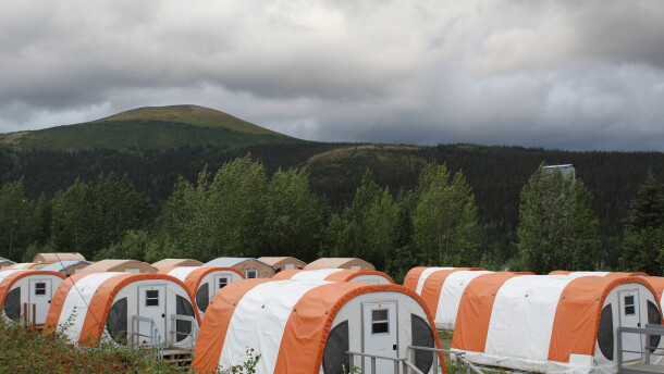 Tents at Ambler Metal's Bornite Camp during 2026 summer exploration season. Bornite is located in the Ambler mining district and would connect to both the proposed Arctic mine and Ambler Road.