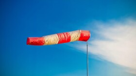 A wind sock blows in the breeze.