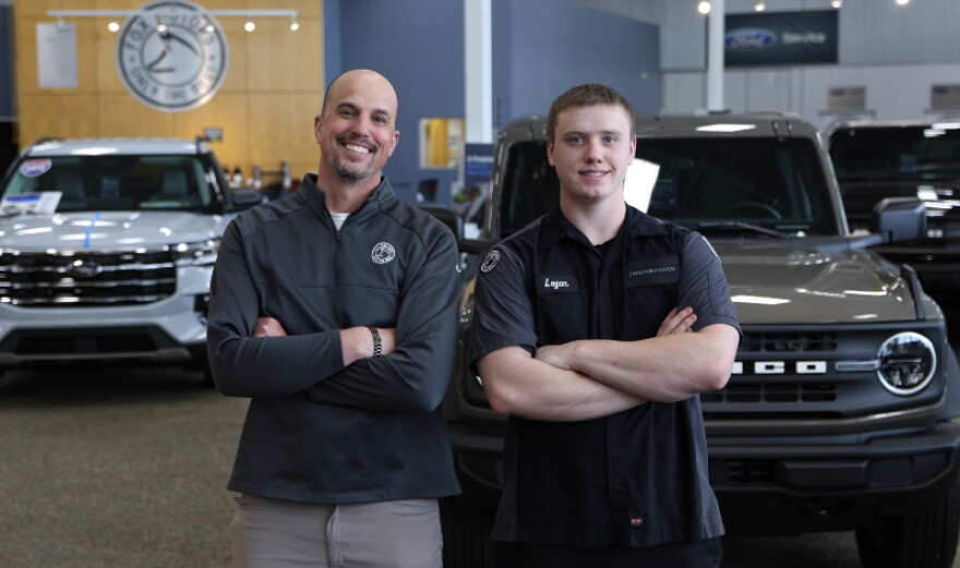 Joel Stanley (left) and Logan Dusendang