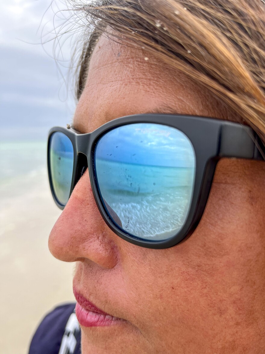 Catherine Uden looks out at the ocean she works hard to protect.