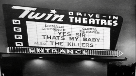 Marquee for the old Twin Drive-In in Norwood.