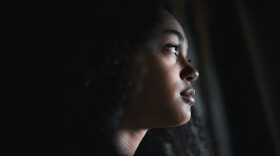 close-up of a sad teenaged girl 