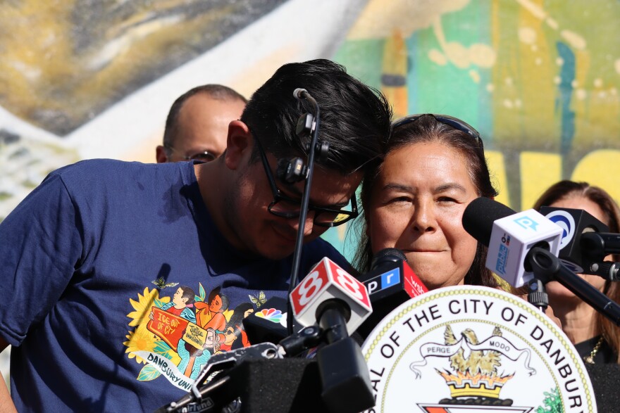 Juan Fonseca Tapia embraces Clementina Lunar.