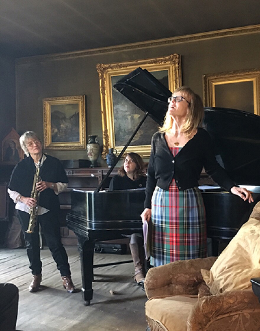 Jane Ira Bloom, Dawn Clement, and Deborah Rush at the Evergreens in 2016