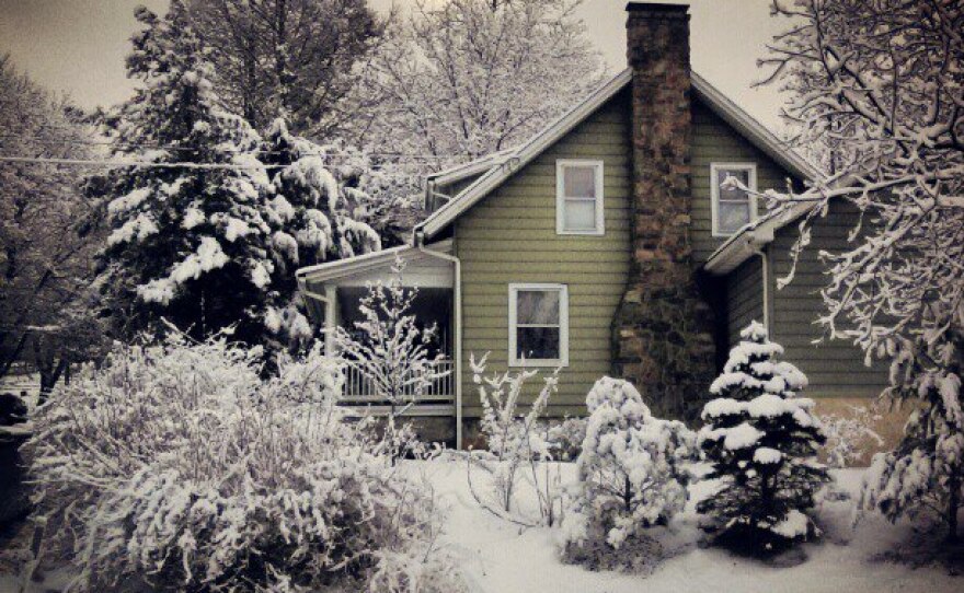 Emily Reddy's house in snow