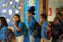 Elementary students line up for their next class at IDEA Carver charter school on San Antonio's East Side May 24, 2019.