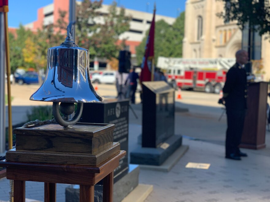 This bell was run nine times during a ceremony on October 26, 2021 at Peoria City Hall in honor of those who lost their lives fighting fires.