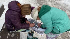 Girl Scouts sketch ideas for how to improve the Emma Bridge in Old Town Basalt in 2024.