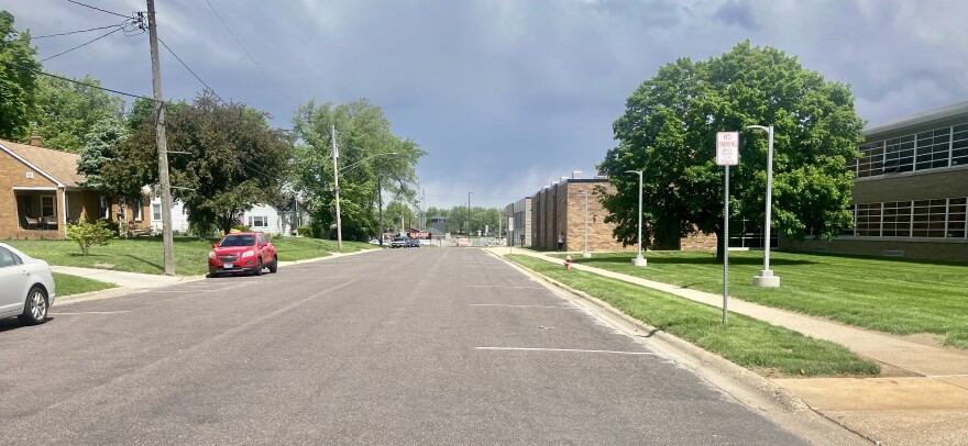 Here's Bondurant Street near Washington Community High School (right), site of several main breaks in recent years.