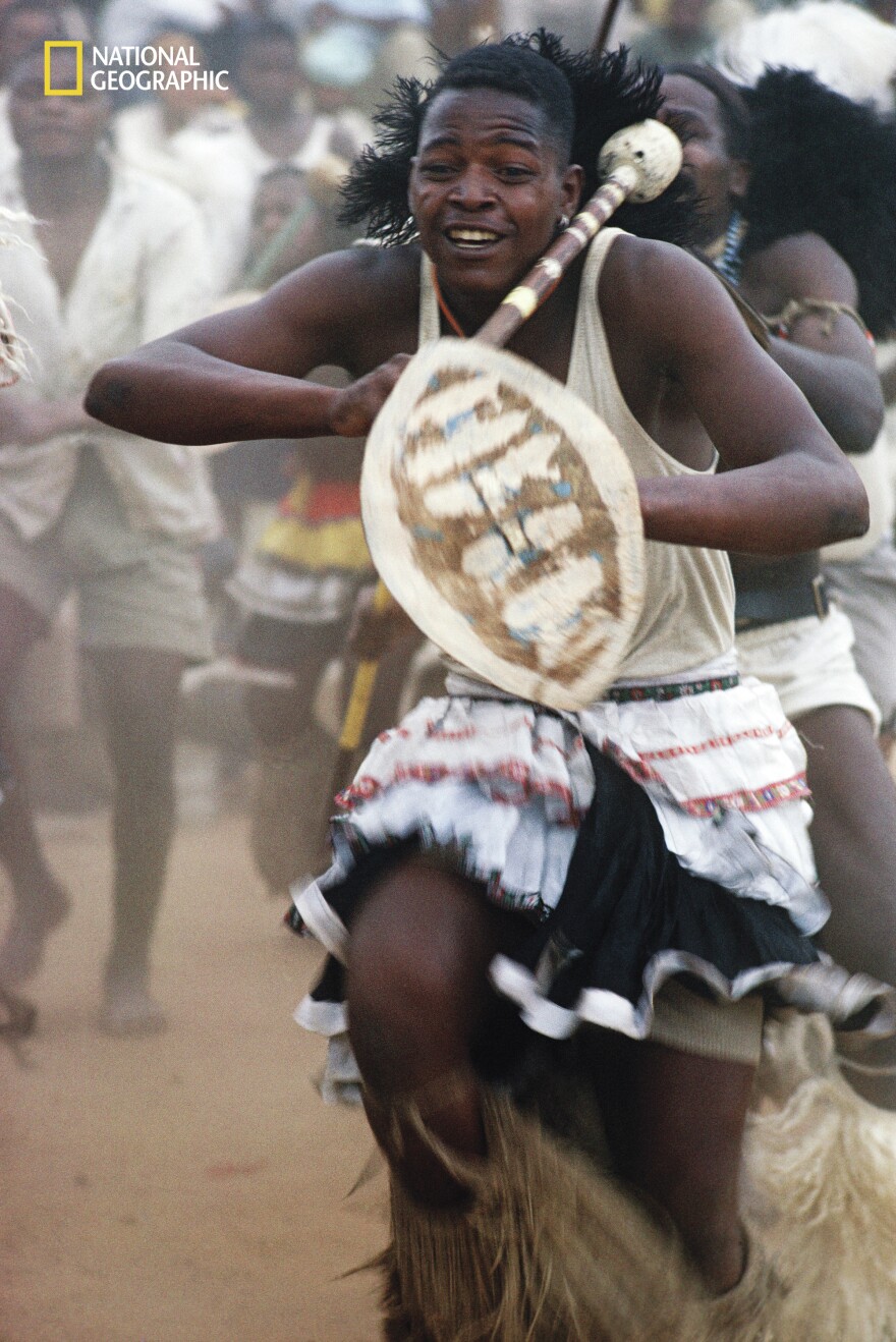 South African gold miners were "entranced by thundering drums" during "vigorous tribal dances," a 1962 issue reported.