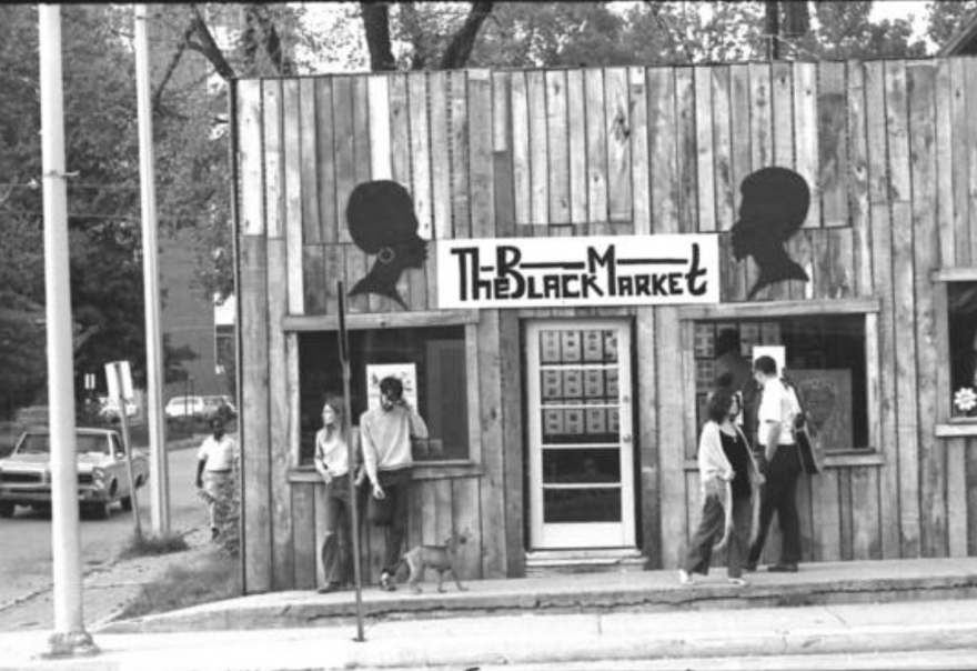 The original Black Market was for African Americans to sell their own products. It was destroyed by a firebomb in 1968.