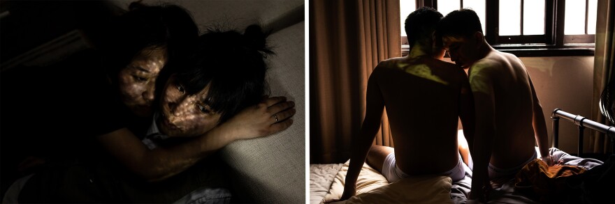 Left: Weishan and Shiyu in Shanghai. Right: Shawn and Anson.
