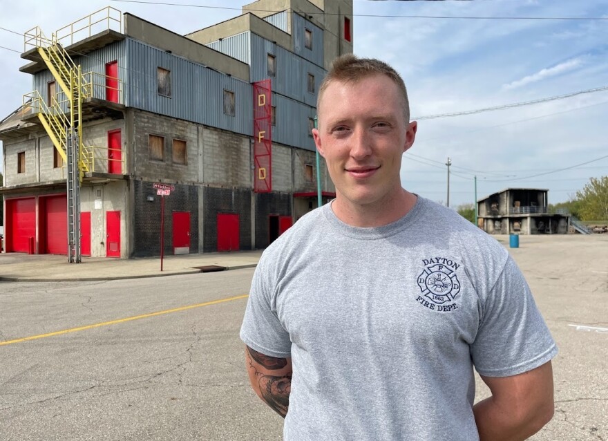 Zac Wyrick, 28, is training to become a firefighter in Dayton after a long delay. The city didn't think it would have enough money for a new training class, and pressed for funding in the $1.9 trillion American Rescue Plan.