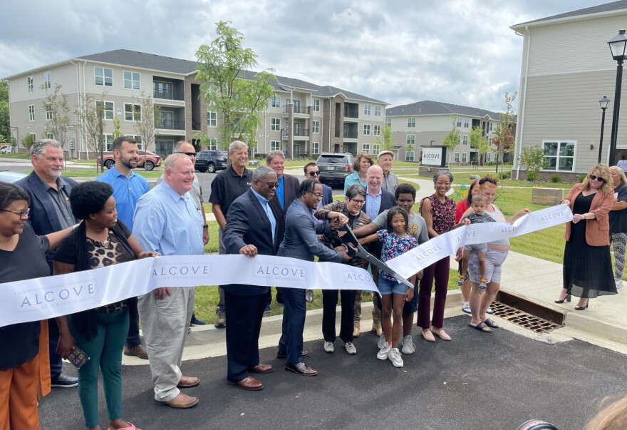 Housing and community members participate in Alcove at Russell Ribbon Cutting