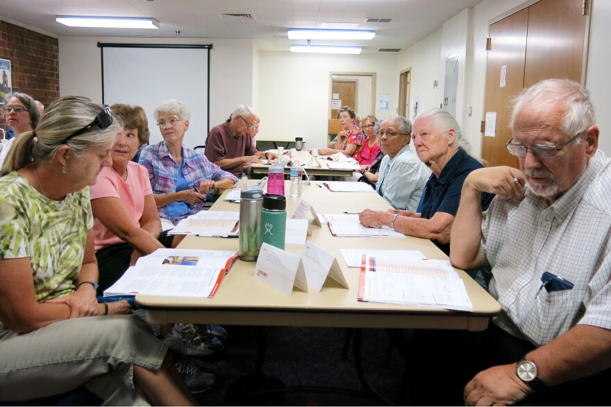 Driver safety classes, like this one offered by AARP in Aurora, Colo., include discussion of ways to minimize blind spots and the effects of medication on driving, along with a review of road rules.