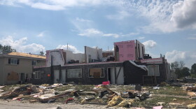 Monday's storm has devastated homes and buildings in eastern Iowa, including this apartment complex near Westdale Drive and 22nd Avenue in Cedar Rapids.