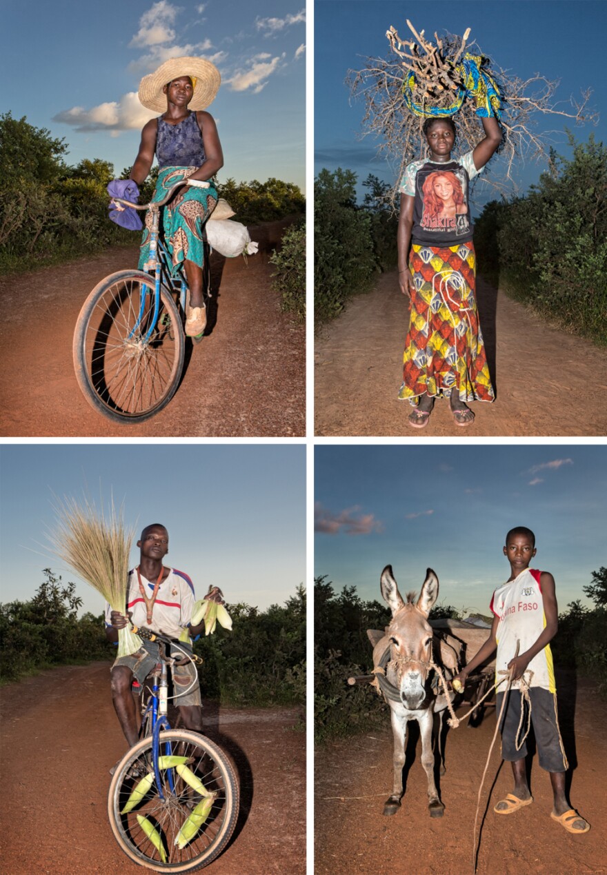 Sur La Route, a series by David Pace in Burkina Faso, documents people on their way home from work.