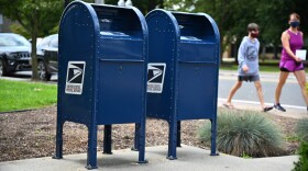 Mailboxes sit outside of a Morris Plains, NJ post office on Aug. 17, 2020 in Morris Plains, New Jersey. (Theo Wargo/Getty Images)