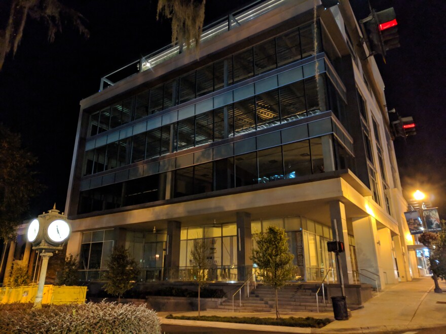 WeatherSTEM's digital device is atop the new Ballard Building in downtown Tallahassee.