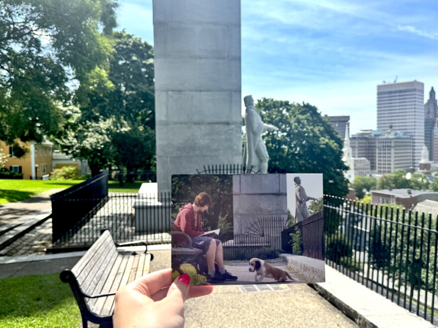 Though "Underdog" is set in the fictional "Capital City," Providence is unmistakable throughout the film, such as in this scene, shot at Prospect Terrace Park. Credit: Allison Magnus/Ocean State Media