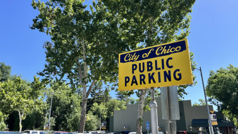 Parking kiosk located on E. First St., Chico, Calif. on June 4, 2026.