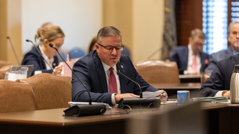 Senate President Pro Tem Lonnie Paxton, R-Tuttle, during an April 6 meeting.