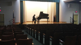 Pianist Stanislav Khristenko rehearses in the Van Cliburn Auditorium at the Louisiana State Exhibit Museum in Shreveport.
