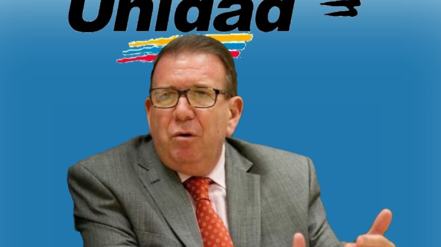 El ex embajador Edmundo González, representado aquí en el mitin de la Plataforma Democrática Unida (PUD) de este año en Caracas, fue elegido el mes pasado como nuevo candidato de la coalición opositora para las elecciones presidenciales del 28 de julio.