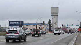 Traffic flows across four lanes of Highway 210/Washington Street on Tuesday, Oct. 27, 2026, in Brainerd. A portion of the main thoroughfare was reconstructed over the summer, including the addition of two roundabouts.