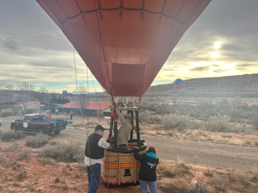 The balloon eventually touched down on a hillside not far from Bluff.