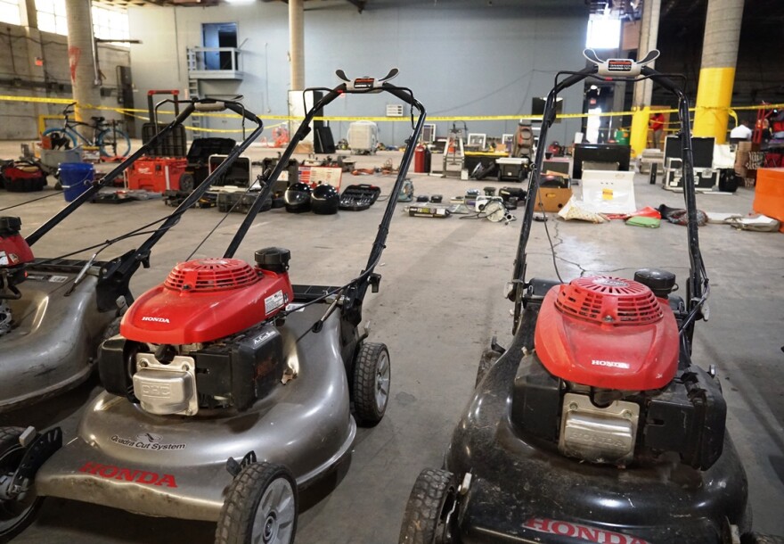 Items stolen from properties being rehabbed in south St. Louis and St. Louis County sit in a city-owned warehouse on Dec. 23, 2019. Police say they recovered more than 800 items stolen over the last year.