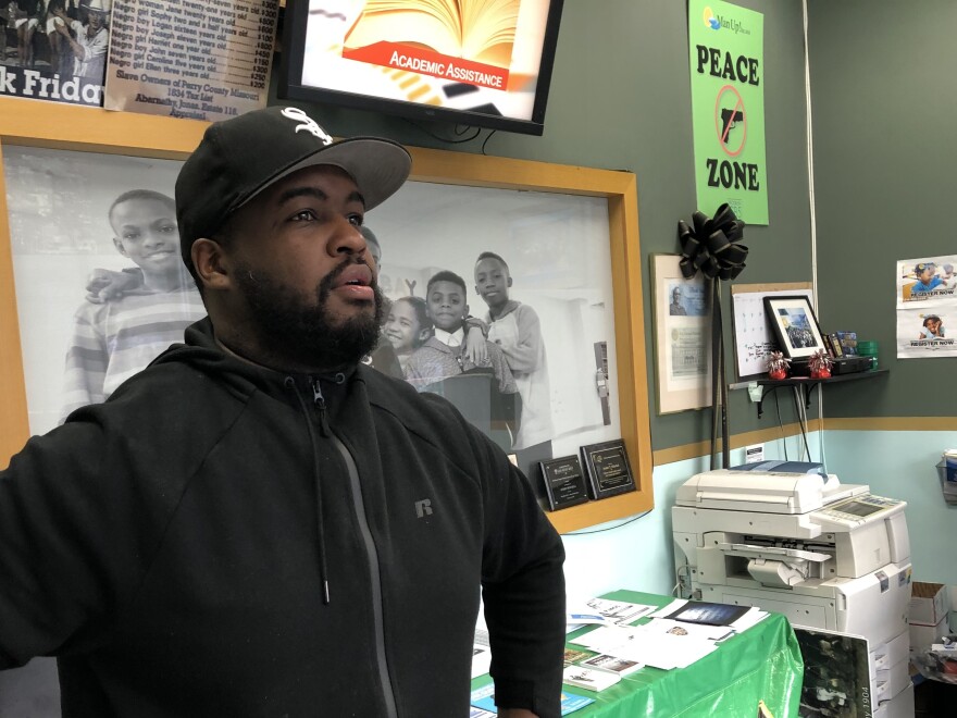 Timothy Washington, a counselor at the anti-violence nonprofit Man Up! Inc., in Brooklyn. The group tries to identify young people likely to get involved in violence and intervene before they do.